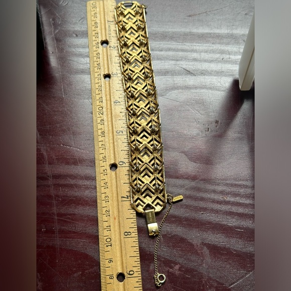 Monet 1” Wide Bracelet Gold and Silver tone with tag - Picture 5 of 7